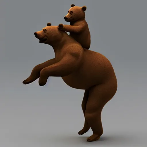 Image similar to 3d render jacob zuma riding a bear