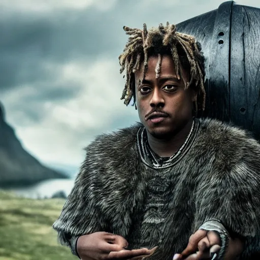 Image similar to juice wrld in Vikings very detailed 4k quality super realistic