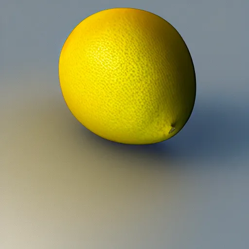 Image similar to a high quality render of a low poly lemon,