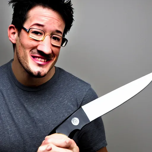 Prompt: Markiplier with a knife