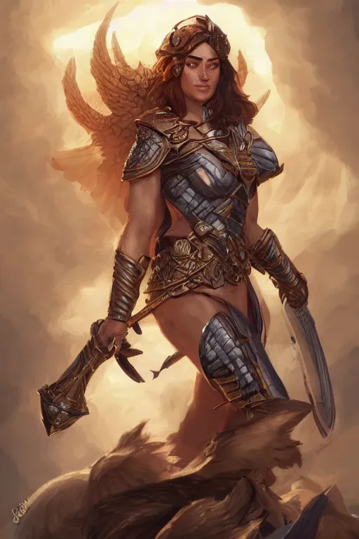 Image similar to amazon valkyrie athena, d & d, fantasy, portrait, highly detailed, headshot, digital painting, trending on artstation, concept art, sharp focus, illustration, art by artgerm and greg rutkowski and magali villeneuve