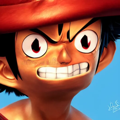 Image similar to luffy, highly detailed, pixar style, artstation, soft light, sharp focus, illustration, concept art