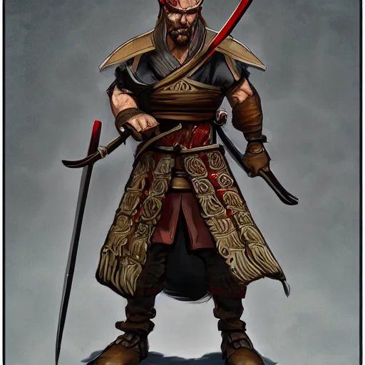 Image similar to full concept character concept art design, center framed and center focused, dungeons and dragons character art highly detailed, artstation, feudal squirrel samurai