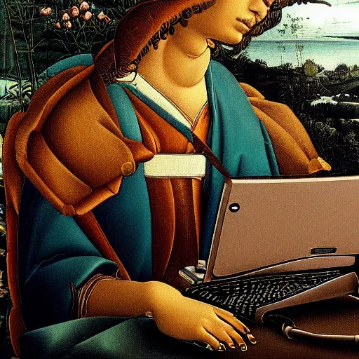 Image similar to turtle typing on a computer at the office by botticelli hd