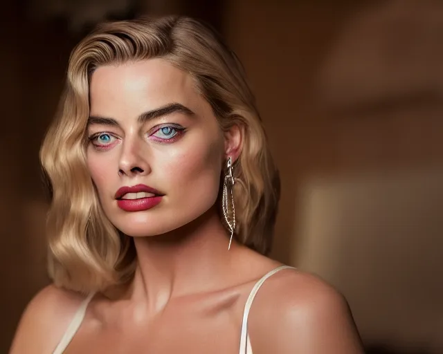 Image similar to a beautiful mix of margot robbie and amber heard, hyper realistic face, beautiful eyes, cinematic, long shot, hyper detailed, 8 5 mm photograph, 8 k resolution, film still, sharp lens, wide lens