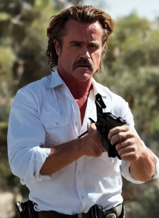 Prompt: film still of 💀 as martin riggs in lethal weapon, 4 k