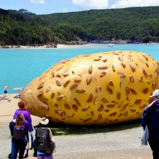 Image similar to tourists visiting the world's largest baked potato 🥔