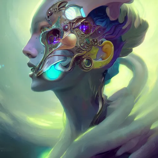 Image similar to portrait of a beautiful cybernetic emanation, by pete mohrbacher and artgerm and wlop, digital art, highly detailed, intricate, fantasy, mystical, Trending on Artstation HQ, deviantart, unreal engine, 4K UHD image