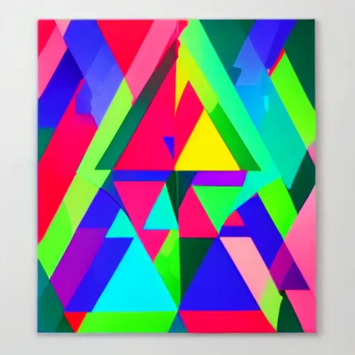 Prompt: abstract triangle filled with rainbow colors