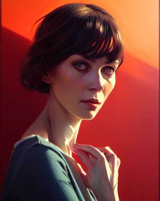 Prompt: surrogat, composition, audrey plaza, realistic shaded, fine details, realistic shaded lighting poster by ilya kuvshinov, magali villeneuve, artgerm, jeremy lipkin and michael garmash and rob rey