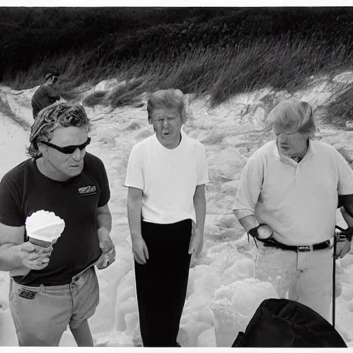 Image similar to Donald trump is having ice cream at the beach, 35mm by Steven Shore