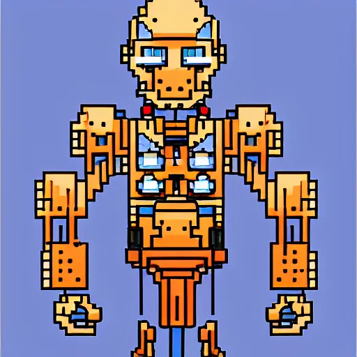 Image similar to cyborg by pixel art