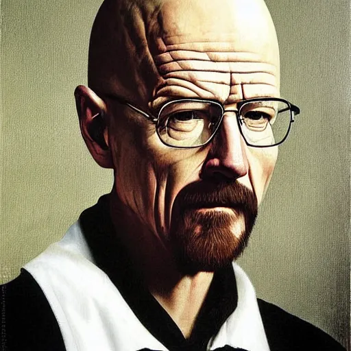 Prompt: walter white oil painting by caravaggio. baroque style. highly detailed.