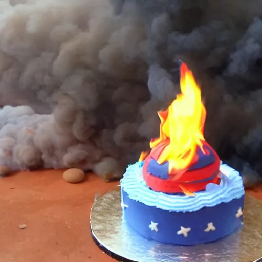 Image similar to bippy cake on fire