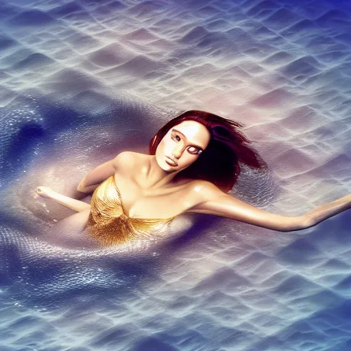 Prompt: “mermaid Angelina Jolie underwater octane render golden ratio”