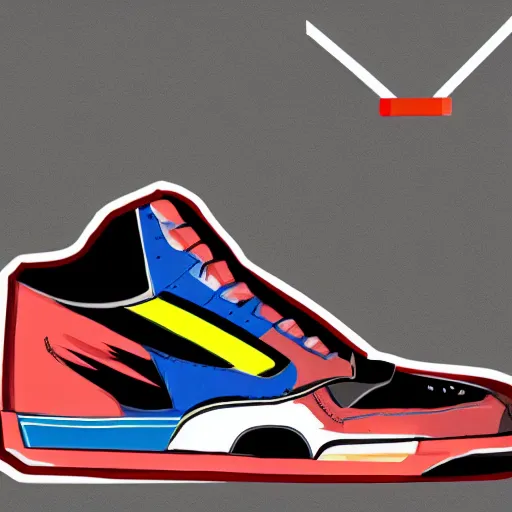 Prompt: basketball sneaker concept art, pop - art, sharp focus, illustration, concept art by tooth wu
