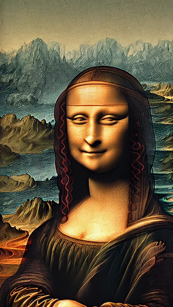 Prompt: the mona lisa in the style of dan hillier