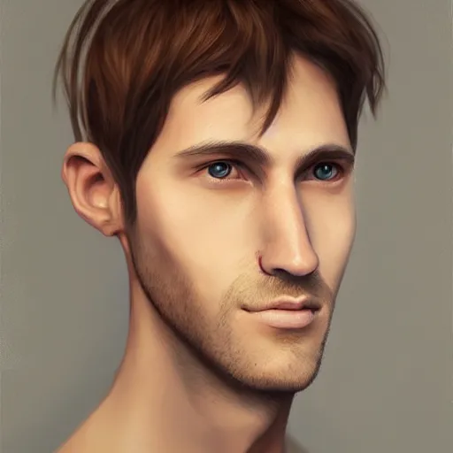 Prompt: a realistic portrait of a man with catlike nose, artstation artist