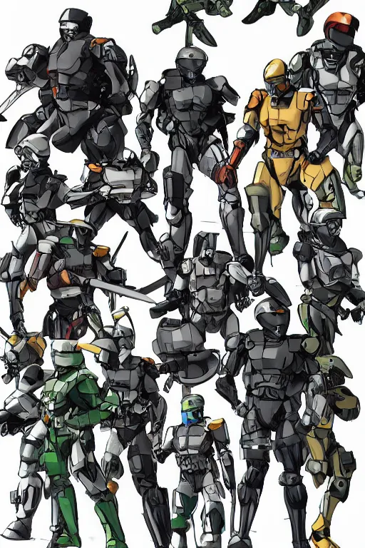 Image similar to ranger power colored mecha ninja mask helmet metal gear solid artic suit swat commando snyder zack and swanland raymond and pennington bruce