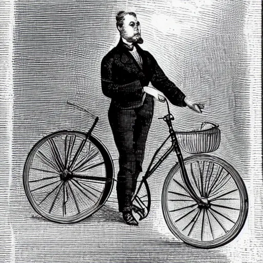 Image similar to a man riding a cycle plane illustration victorian