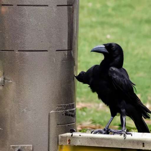 Prompt: a crow cracking open a cold one with the boys