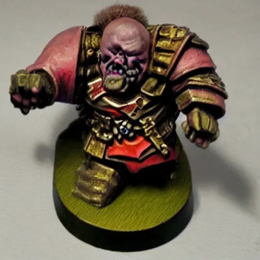 Image similar to chaos dwarf smith from warhammer fantasy : : head and torso oil painting