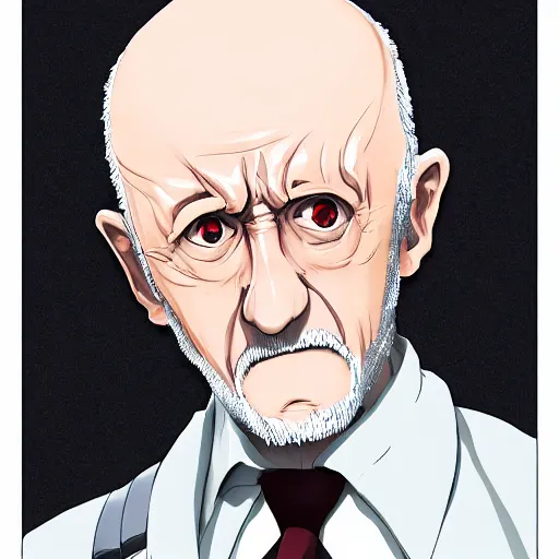 Prompt: portrait of mike ehrmantraut the incarnation of fingers, anime fantasy illustration by tomoyuki yamasaki, kyoto studio, madhouse, ufotable, trending on artstation