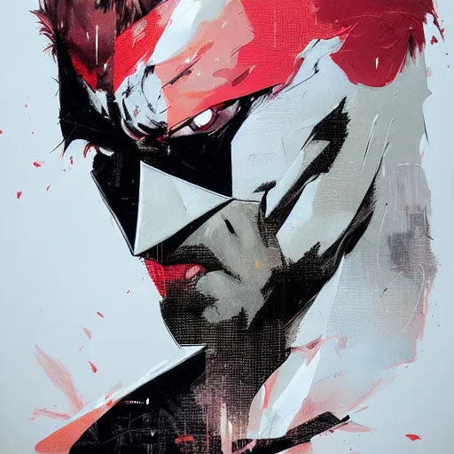 Image similar to Batman painted by Conrad Roset, detailed brushstrokes