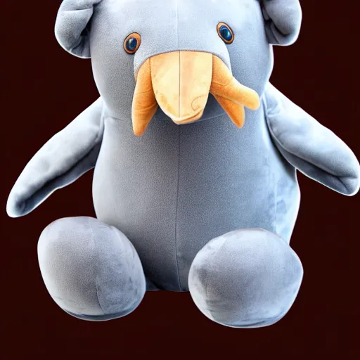 Image similar to a walrus plush. beautifully made, detailed, cute, soft. high quality, studio lighting, product image