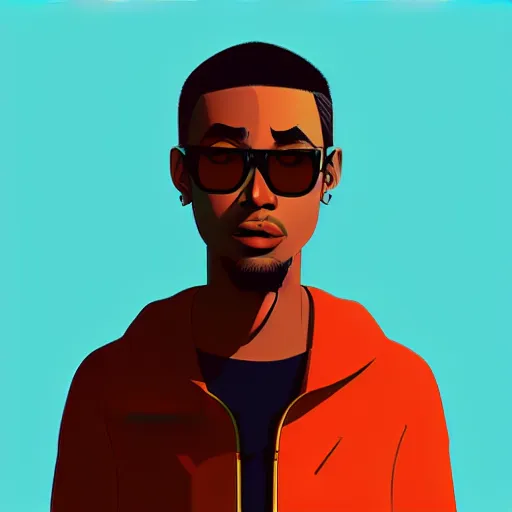 Image similar to 2 d character design, male rapper, vector art, digital art, portrait, 4 k, 8 k, sharp focus, smooth, illustration, concept art, music artist