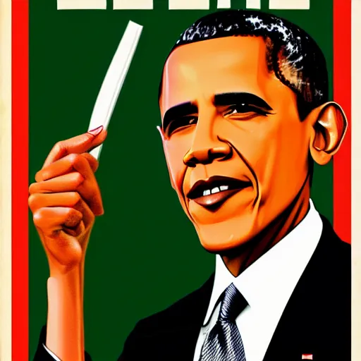 Image similar to Obama in the style of a polish movie poster
