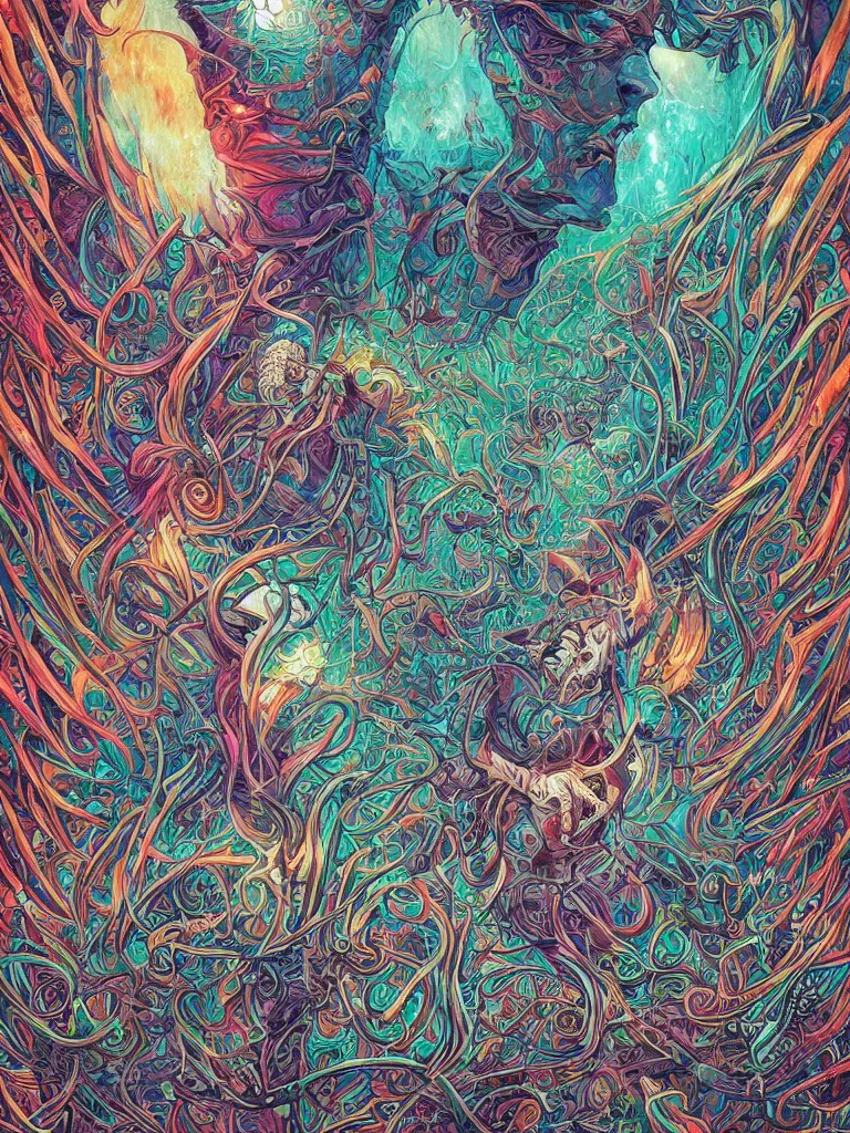 Image similar to android jones alex grey alex grey mark cooper artgerm artstation award winning photorealistic detailed hypervivid intense fantasy concept art, hypervivid intense mcbess, the sea by dan mumford, josan gonzalez