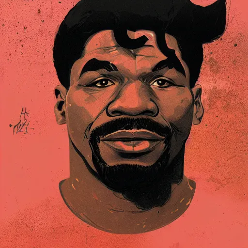 Prompt: mike tyson profile picture by Sachin Teng, asymmetrical, Organic Painting , Matte Painting, geometric shapes, hard edges, graffiti, street art:2 by Sachin Teng:4