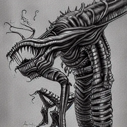 Prompt: alien like scp centipede monster, epic lighting, majestic, hyper realism, horror, grimdark