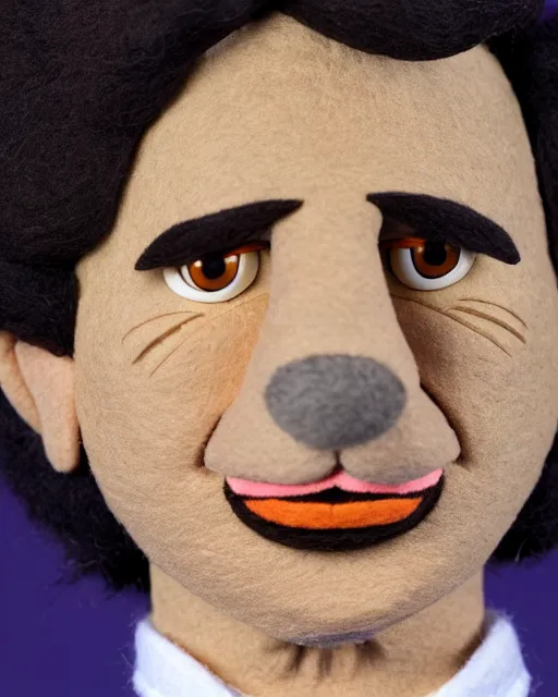 Image similar to jose maria aznar as a muppet. highly detailed felt. hyper real photo. 4 k.