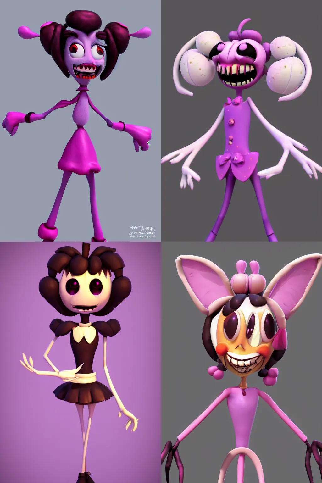 Prompt: muffet from undertale, gorgeous elegant, trending on artstation pixar style 3d render