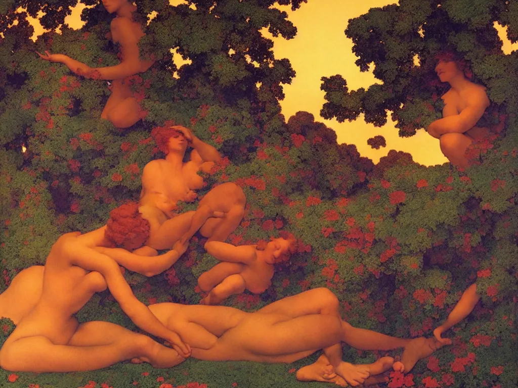 Prompt: 🌅 by maxfield parrish