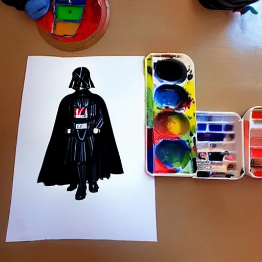 Image similar to “Darth Vader in school room with kids, painting in the style of Norman Rockwell”