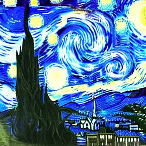 Image similar to tardis from doctor who exploding in the middle of the universe, matte painting, by van gogh