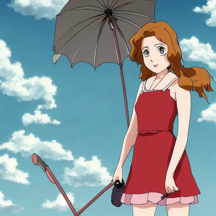 Prompt: jenna fischer anime style ghibli, 8 k,