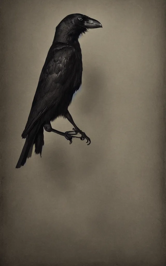 Prompt: portrait of a crow human hybrid mutant, daguerreotype, studio lighting, hyperrealistic, ultra detailed