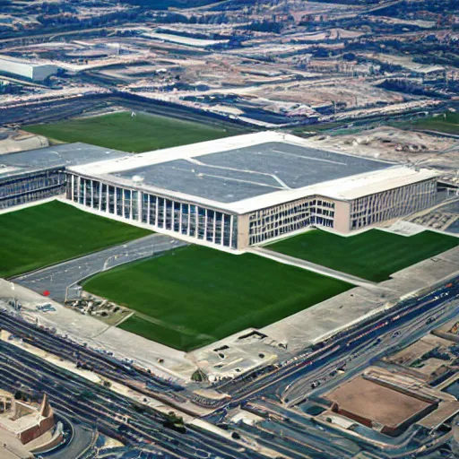 Image similar to a photo of the pentagon taken from a helicopter, ultra realistic,