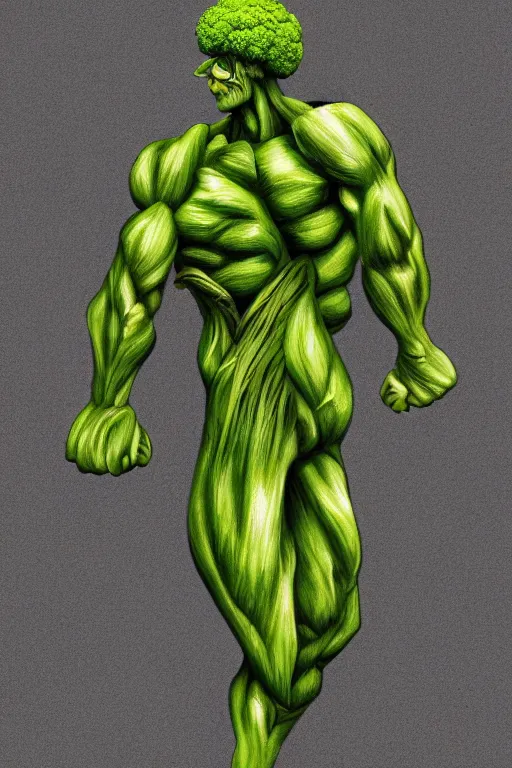 Image similar to ripped broccoli man, full body, human figure, highly detailed, digital art, sharp focus, trending on art station