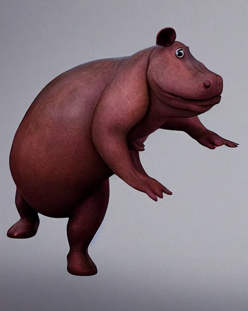 Image similar to a Disney like Dancing Hippo as a ballerina, photorealistic