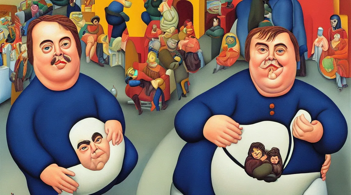 Image similar to Linus Torvalds painted by fernando botero