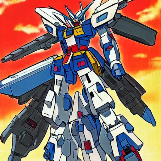 Prompt: gundam by mamoru nagano, fivestarstory style,