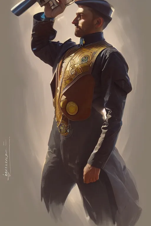 Image similar to man as a human cannonball bullet, realistic painting, symmetrical, highly detailed, digital painting, artstation, concept art, smooth, sharp focus, illustration, cinematic lighting, art by artgerm and greg rutkowski and alphonse mucha