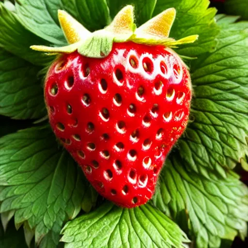 Image similar to matt berry as a strawberry, head of a strawberry, high definition