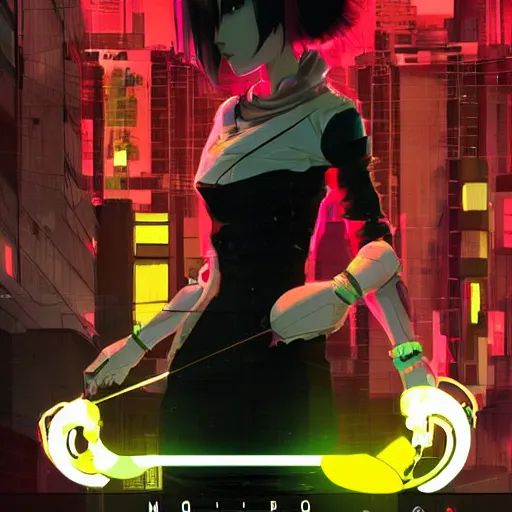 Prompt: Frequency indie album cover, luxury advertisement, magenta and white colors. highly detailed post-cyberpunk sci-fi close-up cyborg detective assassin girl in asian city in style of cytus and deemo, mysterious vibes, by Ilya Kuvshinov, by Greg Tocchini, nier:automata, set in half-life 2, beautiful with eerie vibes, very inspirational, very stylish, with gradients, surrealistic, dystopia, postapocalyptic vibes, depth of filed, mist, rich cinematic atmosphere, perfect digital art, mystical journey in strange world, beautiful dramatic dark moody tones and studio lighting, shadows, bastion game, arthouse