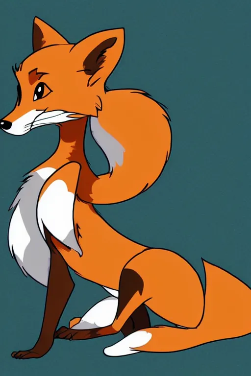 Image similar to a fox fursona, trending on furaffinity, by don bluth, furry art, digital art